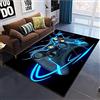 PEIHUODAN Tappeto Anime 3D Gaming Pavimento Moderno Tappeto Salotto Gamer Tappeto Bambini Ragazzo Ragazzi Camera da Letto Pelo Corto Lavabile Antiscivolo Gioco Morbido Tappetino Blu Nero (100x150 cm)