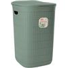 Sicignano Casalinghi Ingrosso Casalinghi Sicignano Portabiancheria Domus 50 Lt in Plastica Riciclata ? Contenitore Salvaspazio con Coperchio, Design Moderno, 37x36x56h cm ? Made in Italy (Green Tea)