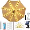 HOVCEH Illuminazione solare per ombrellone, 104 LED, 8 modalità, illuminazione per ombrellone con telecomando e clip, catena luminosa per ombrellone per campeggio, decorazione per ombrelli, feste