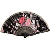Duories Ventaglio a ventaglio pieghevole, stile vintage, stile cinese, vintage, per donne, uomini, donne, matrimoni, feste, regali, 24 x 60 cm, colore nero