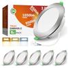 ALUSSO Faretti LED da Incasso Per Cartongesso Dimmerabili 10W 1050LM IP44 Faretti LED Soffitto Incasso Cartongesso, 3000K 4000K 6500K Regolabile, Diametro del Foro 90-100MM, Nichel, Set da 6
