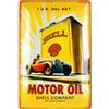 BC® Targa in metallo retrò 20 x 30 cm, Shell Motor Oil, decorazione vintage in metallo, idea regalo per gli appassionati di auto