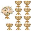 Sziqiqi Vaso Urna Oro per Matrimonio: 15.5 cm Vasi per Centrotavola Set of 10 - Vasi urna in metallo per Composizioni Floreali Fioriere Vintage Vaso per Feste Compleanni e Anniversari