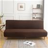 Surwin Copridivano Senza Braccioli 2/3 Posti Tinta Unita Elasticizzato Antimacchia Fodera per Divano Letto Antiscivolo Lavabile Clic Clac Pieghevole Letto Copridivano (Marrone,190-210cm)