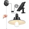 FabStyl Lampada Solare da Esterno ed Interni, Semplice Interruttore a Catenella, Luci Solari da Esterno Impermeabile IP65, Adatta per Soggiorno, Gazebo, Garage