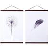 Ywlake B2 Cornici Magnetici per Poster, Ganci per Cornice per Poster in Legno Chiaro Stecche Magnetici per Poster Appendini per poster per Stampe Artistiche su Tela (50cm, Noce, 2 Confezioni)