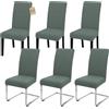 SUKAIKEQA Copri sedia da pranzo universale elasticizzato (set di 4/6/8 pezzi con schienale) per soggiorno, cucina, ufficio, sala da pranzo, coprisedia per feste, lavabile e rimovibile. (6, Verde Cedro)