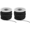 PATIKIL Elastico Per Bracciale 164 Ft/50 Metri Lunghezza 1 mm Diametro 2 Rotoli Resistente Cordino Elastico Per Creazione Gioielli Collane Perline Fai Da Te Nero