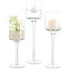 Inweder Portacandele Vetro Centrotavola Transparente: 3 Pcs Portalumini Elegante per Natalizie Matrimoni Soggiorno Decorazioni Candelabri Moderno per Candeles Colona/Tealight/Galleggianti