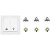 generic 6 pezzi interruttori adesivi campane adesivi e adesivi luce campanello, simbolo di luce (RP21) (14 mm)