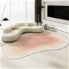 DAGIN Tappeto di Forma Irregolare,Tappeti da Soggiorno Lavabili Antiscivolo,Tappeto Ovale Moderno con Accento Astratto per La Decorazione del Pavimento della Camera da Letto (Color : B, Size : 60x90cm)