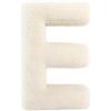 TexLom Cuscino a Forma di Lettera Alfabeto - Iniziale in Morbido Peluche dalla A alla Z - Cuscino Arredo Decorativo per Camera, Letto e Divano - Colore Panna, Effetto Velluto Soft Touch (E)