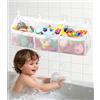 Gyxova Porta Giochi da Bagno Bath Rete Giocattolo Organizzatore Giocattoli Bagno Giocattoli da Bagno per Bambini Rete 67 × 14 × 20 cm 3 Scomparti con 4 Ganci per Riporre e Organizzare Giocattoli