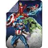 Jay Franco Coperta in morbido pile per bambini, motivo Avengers Marvel, 130 x 150 cm, per camera da letto e divano, prodotto con licenza ufficiale, multicolore