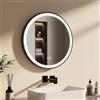 EMKE Specchio Bagno Rotondo con Luce 60 cm, Interruttore Tattile | Specchio Bagno LED con Bianca Fredda 6500K / Calda 3000K / Neutra 4000K