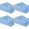 VENO Set da 4 Borse da trasloco extra large resistenti con cinghie da zaino, spostare oggetti, zip e manici resistenti, porta abiti, riutilizzabile e sostenibile (Brezza Primaverile, Set da 4)