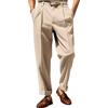 Generic Pantaloncini chino classici per uomo morbidi e traspiranti a vestibilità ampia con gamba larga Pantaloni da tempo libero in tessuto chino da uomo Pantaloni chino a gamba larga per uomo UK Colore