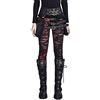 DEVIL SHACKLES Steampunk Leggings da donna per Jeggings Slim Fit in rete rotta, Clubwear, per Halloween gotico, Rosso, XXL