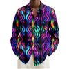 PINTUTU Camicia con Paillettes Stile Discoteca Anni '70, a Maniche Lunga per Uomo Party Fashion Camicia in Paillettes da Uomo, Disco Fever, Stampa Animalier, Camicia da Uomocotone Camicia Camicia Uomo