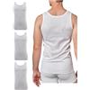 GICIPI Canotta Cotone pregiato Spalla Larga Intima in Filo di Scozia da Uomo Pacco da 4 (IT, Testo, XL, Regular, Regular, Bianco)