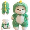 HBSFBH Orsacchiotto Peluche, 30CM Orsacchiotto di peluche con Costume da Dinosauro, Teddy Bear Peluche, Orsacchi-otto di peluch-e con Cappuccio, Ors-acchiotto Di Pelu-che Compleanno, Regalo per Natale