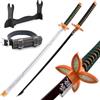 Udekit Anime Ninja Spada di bambù Katana Guerriero Arma-40pollici(104 cm),con Cintura e Supporto,per Halloween,Festa a Tema Carnevale Festa in Maschera Cosplay