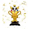 KONFEN Palloncino a Forma di Pallone da Calcio in Alluminio Gigante, Gonfiabile Dorato Palloncino Foil Trofeo, Decorazione Campione Calcio, Decorazione con Palloni a Tema Calcio, 97 x 55 CM