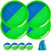 U&C Planet Catchball Game - Gioco di Lancio e Cattura della Palla in Velcro Impermeabile per Bambini 3-12 Anni - 4 Palette e 4 Palle - Giochi di Famiglia all'Aperto, Blu e Verde
