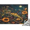4A5W8E3N Notte Girasoli Puzzle cartaceo impegnativo 1000 pezzi adulti Allenamento mentale Jigsaw eco Decorazione casa 70x50cm/1000pcs