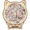 Encuryna Puzzle a forma di gatto, 135 pezzi, per gatti, in legno, per adulti, puzzle in legno, a forma di gatto, per gatti e gatti