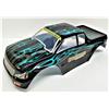 Generico Carrozzeria Monster RC Off-Road Truck Scala 1:10 1/10 Himoto - Body Shell per Auto Telecomandate - Modellismo RC (BRONTOSAURUS AZZURRO NERO)