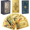 SIOKUY Tarocchi - mazzo di carte di tarocchi di lusso, splendido mazzo di tarocchi classico, durevole e impermeabile in lamina d'oro per principianti (oro sole)