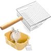 Esshogo 1 paletta per lettiera per gatti, con manico in legno, distanza tra i fori 7 mm, lunghezza 28 cm, Litter Box Scoop