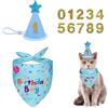 OIXEYA Bandana Cane Compleanno Blu, Set Decorazioni Compleanno Cane e Gatto, Sciarpa Regolabile per Animali Domestici, Bavaglino per Cani Piccola Taglia e Gatti, Accessori Festa Compleanno Cane