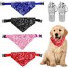 MEMOFYND 4 Sciarpe per Animali con 2 Ciondoli a Forma di Messaggio, Sciarpa Triangolare Regolabile per Cani di Halloween (Rosso, Blu)