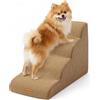 Gardner Pet Scala per Cani Piccoli 4 Gradini, Scaletta per Cani Lavabile Alta 47 cm, Rampina in Schiuma con Rivestimento Antiscivolo e Impermeabile per Letto, Divano e Auto, Marrone