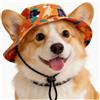 ATLETHIOLOG Cappello per Cani, Estate Protezione Solare Cappellino Parasole con Visiera per Gatto, Cinturino Regolabile, Cappello da Sole Estivo per Gatto con Fori per Orecchie per Animali 3.5-20kg (C, L)