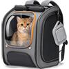 Pecute Zaino Gatto,Zaino a Bolla per Gatti di Grandi,Ergonomia,Grigio