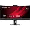 Viewsonic Viewsonic VG3457CV Monitor PC 86,4 cm [34] 3440 x 1440 Pixel UltraWide Quad HD LED Nero (ViewSonic VG3457CV - LED monitor - curved - 34 - 3440 x 1440 UWQHD @ 100 Hz - VA - 350 cd/mÃ‚Â² - 3000:1 - 5 ms - 2xHDMI, DisplayPort, USB-C - speakers) …