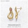 Thaddaeus Orecchini a cerchio incernierati Snake Gold Europe Style Bohemia Good Fine Jewerly per le donne nuovo regalo di seduzione In argento Sterling 925