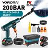 Yofidra Idropulitrice Elettrica YOFIDRA 200 Bar Senza Spazzole, Pistola ad Alta Pressione per Lavaggio Auto e Irrigazione Giardino, Compatibile con Batterie Makita