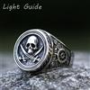 Light Guide 2022 NUOVI uomini 316L anelli in acciaio inossidabile cranio anello Moto Band Biker Party gioielli di moda per il regalo spedizione gratuita