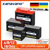 kanavano 12V 6Ah 8Ah 12Ah 18Ah 24Ah Batteria ricaricabile Lifepo4 BMS integrato per pesci Sonar Bambini Veicoli elettrici Auto giocattolo