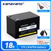kanavano Batteria ricaricabile Kanavano Lifepo4 12V 18Ah per sistemi di accumulo di energia solare Batteria a ciclo profondo con caricatore 2A EU/US