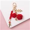 NONE Moda imitazione fiore di perle portachiavi carino Sakura rosa peluche palla portachiavi per le donne ragazze auto borsa telefono ciondolo accessori