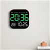 NONE Orologi da parete digitali Temperatura Data Settimana Dispaly Orologio da tavolo elettronico 12/24 ore Sveglia a LED a parete Telecomando