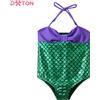 DXTON Toddler Girls Swimwear New Summer Children Beachwear One Piece Kids Sunbeach bikini Mermaid Girls costume da bagno Set 3-10 anni