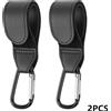 CyBee 2 pezzi in pelle PU borsa per passeggino gancio per carrozzina ruota girevole a 360 gradi carrello organizzatore gancio per carrozzina accessori per passeggino all'uncinetto