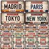 NONE Vintage berlino Madrid New York Paris Country City Style Plate Metal aluminium Sign placca Man Cave Bar Club Poster Decoration