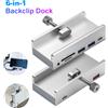 kebidumei Dock con clip nero 6-IN-1 HUB USB 3.0 da 5 Gbps Adattatore splitter multi USB esterno in lega di alluminio per desktop portatile con slot per scheda TF